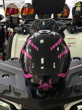 Шлем интеграл HETOSHI цв. Черный с розовыми вставками р.XL