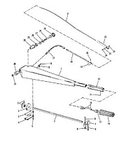 Компоненты ручного управления (с рулевым рычагом) 2-Х ТАКТНОГО ПЛМ MERCURY 75 Серийный номер от 9506481 до 9589038