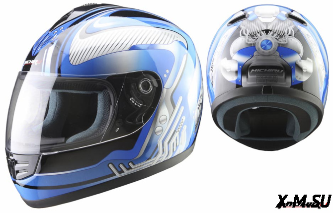 Шлем (интеграл) MI 120 Механика Синий MICHIRU
