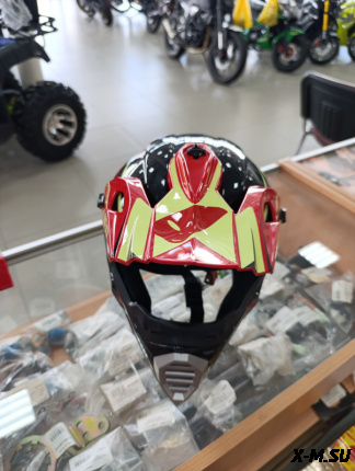 Шлем кроссовый HETOSHI UFD XD1-2 цв. Черно-бело-красный р. M 