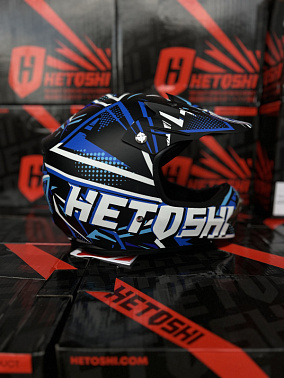 Шлем кроссовый детский HETOSHI Cross-Kids KY-B12 цв.Сине-черно-белый Матовый р.Y-S
