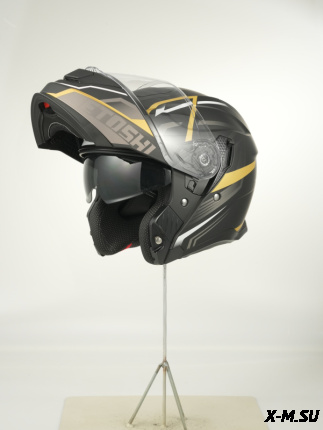 Шлем модуляр HETOSHI FF935 Shogun цв.Черно-бело-золотой  Матовый р.S