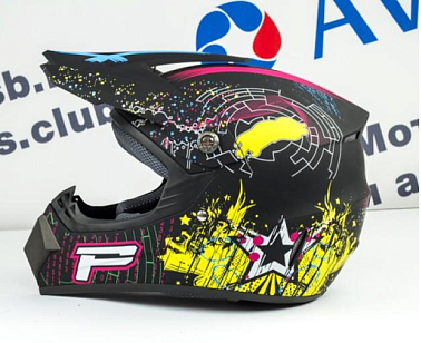 Шлем кроссовый Tiane Progrip Star, Черный (матовый)