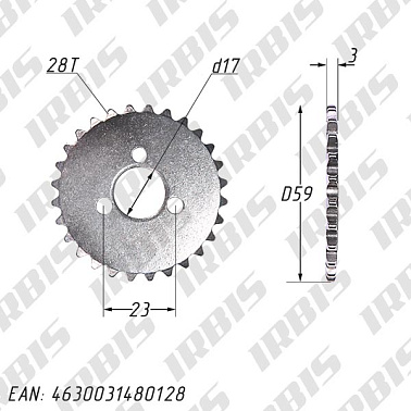 Звезда вала ГРМ 156FMJ (YX140); TTR150, KAYO-140, JMC, YCF 28T
