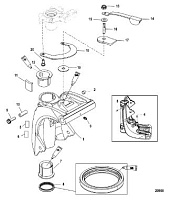 Поворотный кронштейн 4-Х ТАКТНОГО ПЛМ MERCURY 50 Серийный номер от 0P153500 до 0P400999