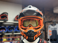 Шлем кроссовый HETOSHI OF836 EXOSS CROSS PRO MX289 цв.Серо-оранжево-черный Матовый р.S