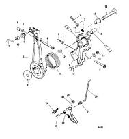 Дроссель и рычаг 2-Х ТАКТНОГО ПЛМ MERCURY 90 Серийный номер от 0P325500 и выше