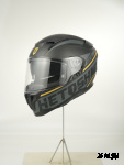 Шлем интеграл HETOSHI FF938 double visor Цв.Черно-серо-золотой Матовый р.M