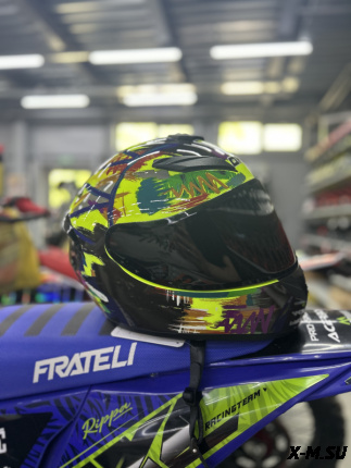 Шлем интеграл HETOSHI XD1-223 цв. Черный с мультипринтом  р. XXXL