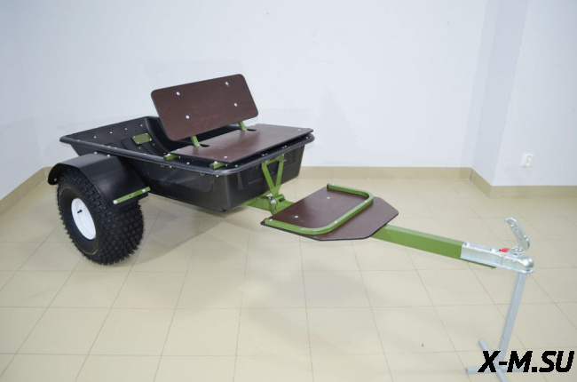 Прицеп грузопассажирский для мотобуксировщика со съемными санями волокушами KOIRA