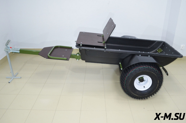Прицеп грузопассажирский для мотобуксировщика со съемными санями волокушами KOIRA